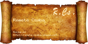 Remete Csaba névjegykártya